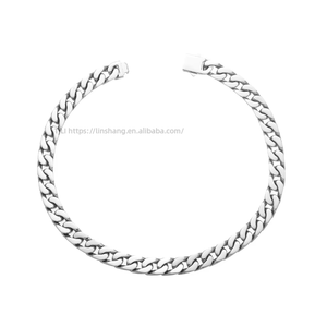 Collar de Cadena de Acero Inoxidable Liso de 12 mm con Cierre de Resorte, Collar de Cadena Plana Ligera de Acero Inoxidable, Moda Tanjing - Product Image 5