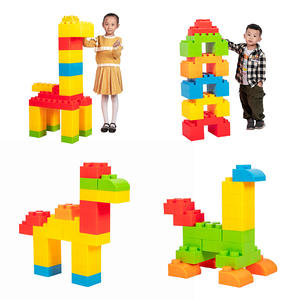 Blocs <span class=keywords><strong>de</strong></span> château <span class=keywords><strong>de</strong></span> construction à grandes particules pour l'éducation préscolaire en intérieur, ensemble <span class=keywords><strong>de</strong></span> construction <span class=keywords><strong>de</strong></span> puzzle en plastique pour enfants, blocs <span class=keywords><strong>de</strong></span> construction heureux - Product Image 1