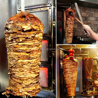 Robot à doner automatique à gaz, machine à shawarma et kebab à découpe automatique