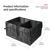 Organisateur de coffre de voiture en polyester imperméable, pliable, multi-compartiments, pour SUV, berline, camion, intérieur automobile