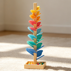 Rainbow <strong>Marble</strong> Run <strong>Tree</strong> Toy, Wooden Musical Ball Track Toy for Kids, Montessori Educational Sensory Toy - Product Image 5