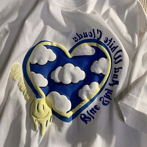 เสื้อยืดคุณภาพสูงสั่งทำพิเศษ ผ้าฝ้าย 100% พิมพ์ลายพัฟฟ์ เสื้อยืดโอเวอร์ไซส์ เนื้อผ้าหนา พิมพ์โลโก้โฟม เสื้อยืดพิมพ์ลายพัฟฟ์ 3 มิติ สำหรับผู้ชาย - Product Image 4