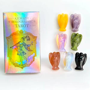 Juego de artesanías de cristal curativo de producto espiritual de Mascota de fábrica de <span class=keywords><strong>Tarot</strong></span> y Ángel de 7 colores de 3cm para Feng Shui - Product Image 1