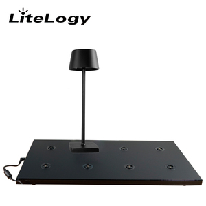 New Phong Cách Kim Loại Pin Hoạt Động Có Thể Sạc Lại Cạnh Giường Ngủ Không Dây LED Bảng Đèn Sạc Cơ Sở (Không Có Đèn) - Product Image 5