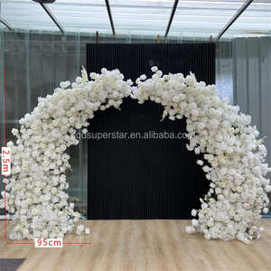 ฉากหลังงานแต่งงาน L-628 สวยงาม รูปหัวใจ ดอกกุหลาบประดิษฐ์สีขาว ซุ้มดอกไม้รูปหัวใจ - Product Image 4