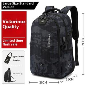 HESHI Водонепроницаемый Большой Вместительный Оксфордский рюкзак для мужчин и старшеклассников с полиэфирной подкладкой для ножа и ноутбука - Product Image 3