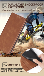 Étui de téléphone en cuir de luxe avec béquille pour Samsung <span class=keywords><strong>Galaxy</strong></span> A56 A55 A54 A53 A35 A34 A16 A15 avec porte-cartes magnétique - Product Image 2