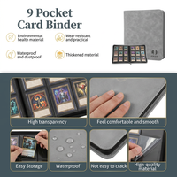Classeur de cartes sportives en cuir suédé à 9 pochettes, album zippé 360 poches pour cartes à collectionner de baseball, basketball, football
