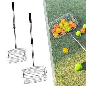 Ramasseur de balles de sport télescopique portable, bac à balles de tennis robuste à roulettes, ramassage facile des balles pour les activités d'entraînement - Product Image 3