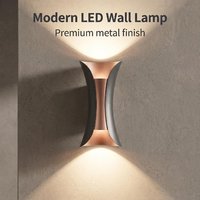 Applique murale LED personnalisée en métal, étanche IP65, double tête COB, ABS+Verre, température de couleur multiple, pour extérieur