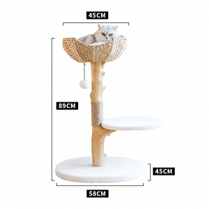 Tour en peluche blanche de style Branch, écologique, avec paniers en paille, pour arbre de Noël moderne, directement du fabricant - Product Image 2