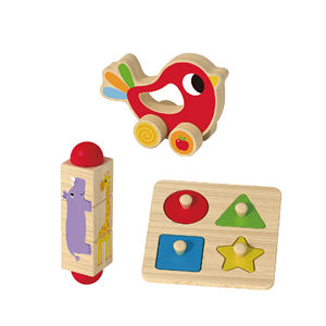 Jouets éducatifs Montessori en <span class=keywords><strong>bois</strong></span> pour enfants créatifs, animaux, jeu de correspondance de formes, puzzle de traînage d'oiseaux - Product Image 1