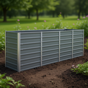 Bac à légumes surélevé en acier galvanisé gris durable pour pots de pépinière 48x12x12 pouces - Product Image 2