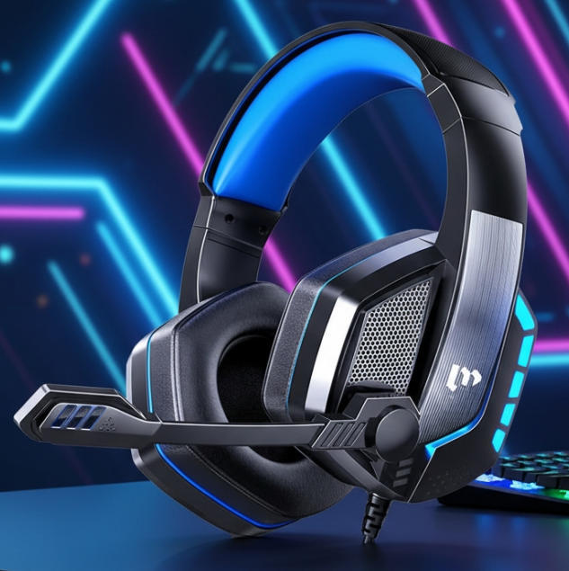 High Quality Over-Ear Headphones Wired with Mic LED Light Gaming Headset for PC Tablet Laptop Mobile Phone Comfortable Earphone