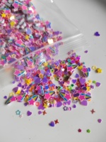Vente en gros de paillettes étoiles filantes, étoiles et cœurs mélangées, et tranches d'argile polymère pour slime, loisirs créatifs, gobelets globe de neige et shakers