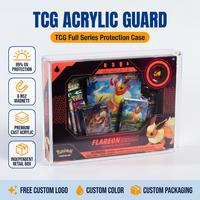 Boîte de collection premium en acrylique pour cartes TCG avec couvercle magnétique, protection UV, pour présentation en magasin, stockage, vente en gros, logo personnalisé