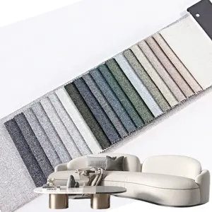 Productos listos para el lino se ve tela lisa Tela de sofá de poliéster de alta calidad Moda suave Tela tejida Lisa por MOQ bajo