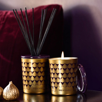 Pot de luxe personnalisé Mescente, bougie d'aromathérapie et diffuseur de roseau, ensemble cadeau de mariage