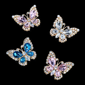 Cristal creux <span class=keywords><strong>perle</strong></span> <span class=keywords><strong>diamant</strong></span> papillon alliage strass pour bricolage vêtements chaussures accessoires voiture <span class=keywords><strong>sortie</strong></span> accessoires bâton perceuse - Product Image 5