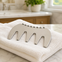 Nouvel outil de soin du cou et du corps, grattoir-peigne relaxant en acier inoxydable 420, planche de massage Gua Sha pour drainage lymphatique