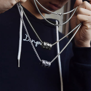 Gioielli Vintage in acciaio inossidabile sei personaggi verità religione buddhismo collana pendente per uomini e ragazzi - Product Image 6