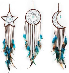 Art mural géométrique Tenture murale Tissé Boho Dream Catchers Décoration murale pour chambre d'appartement - Product Image 5