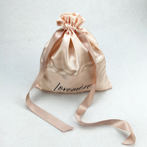 High Quality Luxury Hair Gift Packaging Make up Cosmetic Pouch Custom Drawstring <b>Bag</b> Silk Satin <b>Dust</b> <b>Bag</b> for Wigs Bundles - Product Image 2