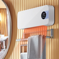 Ventilateur chauffant électrique intelligent, portable, mural, avec télécommande, écran LCD, étanche, en céramique PTC, réglable