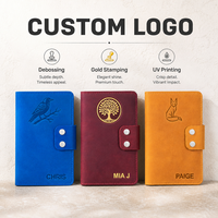 Couverture de carnet de notes en cuir personnalisée avec logo, pochette pour carnet de notes, portefeuille avec boucle pour stylo