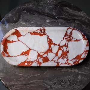 ถาดเก็บเครื่องประดับหินอ่อนสุดหรูสีแดงถาดใส่น้ำหอมสำหรับห้องน้ำถาดหินสำหรับตกแต่งบ้าน - Product Image 1