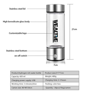 Regalos creativos <span class=keywords><strong>para</strong></span> clientes, máquina ionizadora de agua de hidrógeno portátil, <span class=keywords><strong>taza</strong></span> de Salud de vidrio, es posible personalizar logotipos y frases - Product Image 5