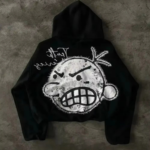 Biểu Tượng Tùy Chỉnh Các Nhà Sản Xuất Thiết Kế In Áo Thun Pháp Terry Zip up Người Đàn Ông Quần Áo Áo Cho Nam Giới Đồ Họa Hoodies & Áo Nỉ - Product Image 3