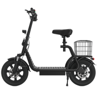 Trottinette électrique X12 noire de 12 pouces, vélo électrique longue portée pour livraison de repas, vélo électrique pliable, meilleure trottinette haute vitesse
