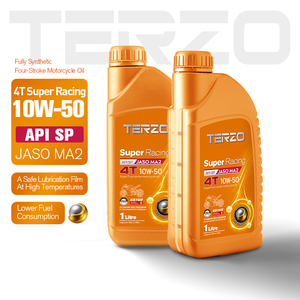 น้ำมันเครื่องมอเตอร์ไซค์ TERZO 4T Super Racing 10W50 สูตรสังเคราะห์แท้ สำหรับเครื่องยนต์ 4 จังหวะ API SP JASO MA2 PAO Ester สำหรับรถจักรยานยนต์ขนาด 250 ถึง 1000 ซีซี - Product Image 3