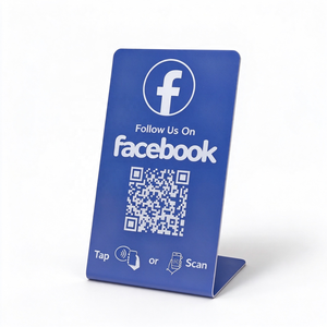 Support de table NFC pour carte de suivi <span class=keywords><strong>Facebook</strong></span>, panneau de médias sociaux sans contact en acrylique avec code QR, compatible ISO14443A CE RoHS NTAG215 - Product Image 4