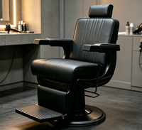 Chaise de barbier professionnelle de luxe, confortable, inclinable, pivotante, hydraulique, pour hommes, salon de coiffure
