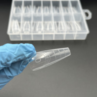 N17130 Capsules d'extension d'ongles en gel réutilisables, 14 tailles, forme double, capsules cercueil effilées
