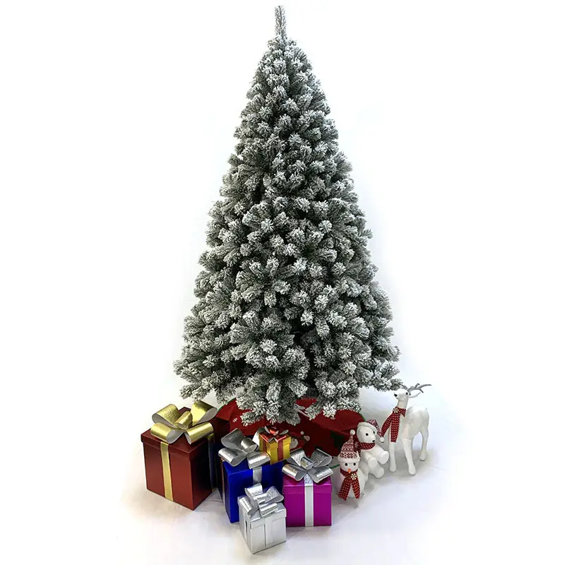 Supporta la crittografia dell'albero di natale in lotti misti Pvc che cade biancaneve floccaggio simulazione artificiale di grandi alberi di natale