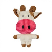 Jouet à mâcher interactif en peluche couineur en velours côtelé durable et mignon pour chiots - Jouet en peluche doux pour animaux de compagnie, idéal pour toutes les saisons et les fêtes