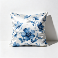 Échantillon Gratuit Coussin Décoratif Personnalisable en Microfibre Tricotée avec Motifs Floraux Imprimés et Logo 16x16 Pouces (35x35 CM)