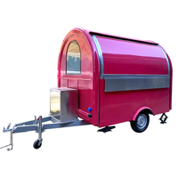 Ronde vorm Concessiestandaard Trailer Mobiele keuken Straat Kleine foodtruck IJs Fastfood-verkoopwagen