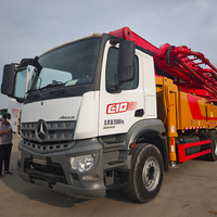 Pompe à béton autoportante Sany 52m d'occasion, châssis Benz 2020 Euro V, superstructure Zoomlion 180-120m/h, diesel 428HP