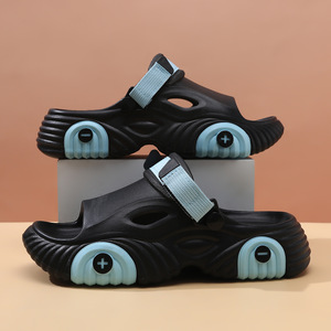 Sandales compensées en EVA pour femmes, à bout ouvert, respirantes, à enfiler, chaussures aquatiques, blanc et vert fruit - Product Image 4