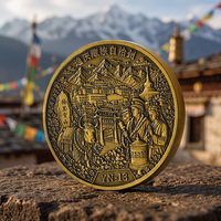 Moneta Commemorativa Personalizzata in Lega di Zinco con Logo Paesaggistico e Culturale Inciso in 3D per Souvenir di Viaggio