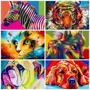 AE-31710 immagini personalizzate Home Decor Cat Animal Diamond Painting incorniciato Canvas Art Coloring Paint Kit Number Painting - Product Image 2