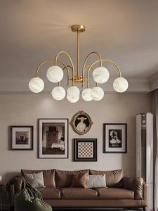 Nordique cuivre <span class=keywords><strong>haricot</strong></span> magique suspension lampe moderne simple créatif villa salon salle à manger ronde boule <span class=keywords><strong>d</strong></span>'albâtre lustre lumière - Product Image 4