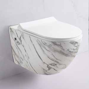 WC mural monobloc en céramique moderne avec réservoir encastré et évacuation en S, garantie 5 ans, idéal pour les salles de bain de petits appartements - Product Image 6