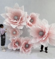 Décor de mariage fait main : Grande fleur d'orchidée en organza pour décoration de mariage, vitrine, taille personnalisée, fleurs géantes
