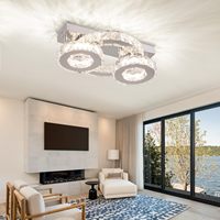 Plafonniers LED en cristal de style nordique moderne, éclairage d'appoint, contrôle par interrupteur, intensité variable, pour usage domestique moyen