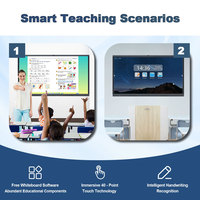 Tableau blanc interactif intelligent à écran tactile plat numérique 4K de 65, 75 et 100 pouces pour l'apprentissage et l'enseignement scolaire